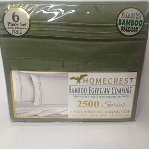 Crest Bamboo Egyptian Comfort King Sheet Set - Olive